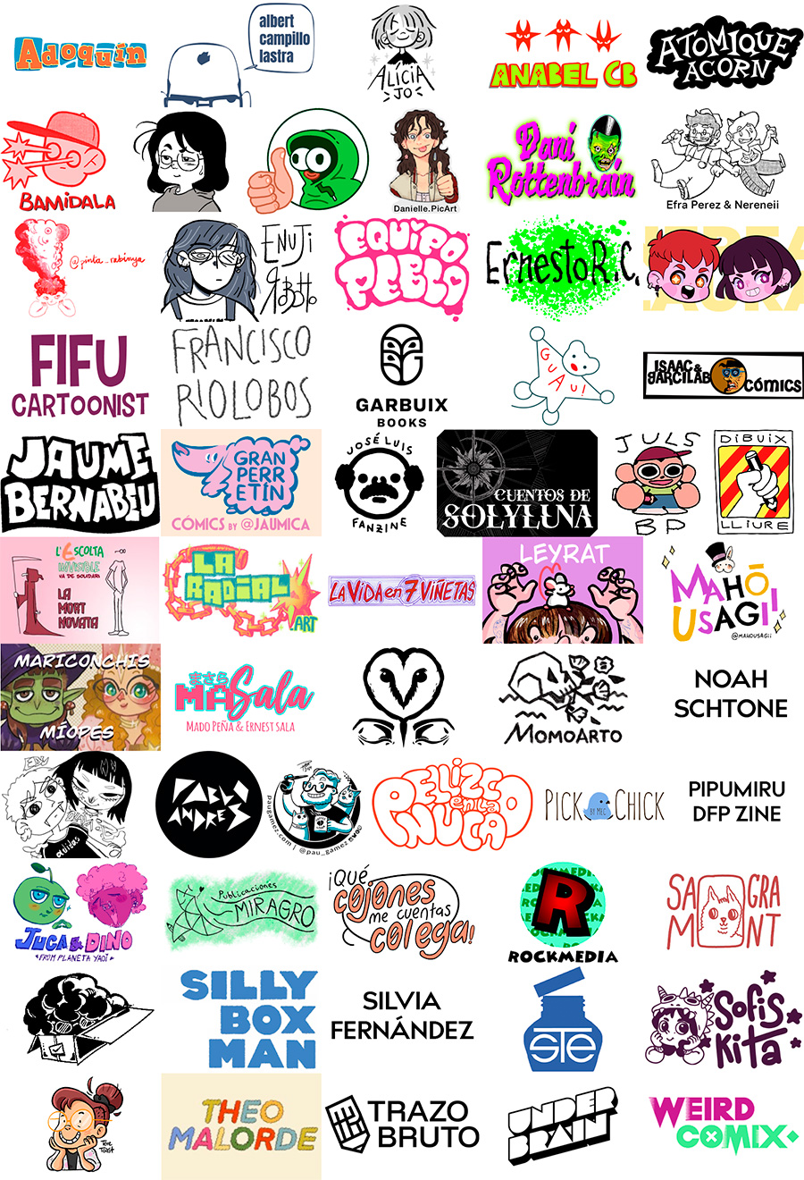 logotipos de los expositores de Oh! Comics Fest Barcelona 2026
